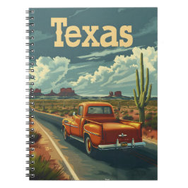 Caderno Espiral Carro vintage do Deserto do Texas