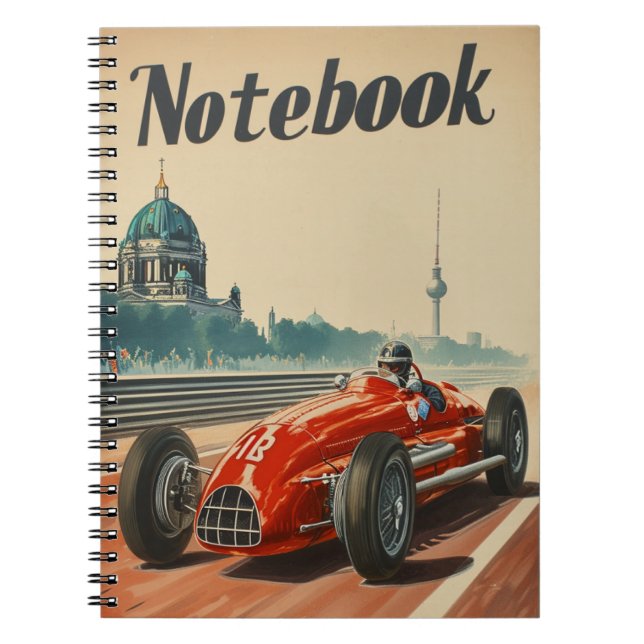 Caderno Espiral Carro Vintage Racing em Berlim (Frente)