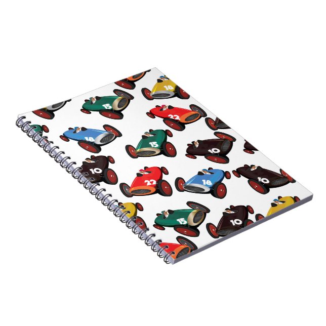 Caderno Espiral Carros de Corrida Antigos (Lado Direito)