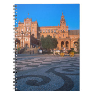 Caderno Espiral Carruagem puxada a cavalo na Plaza de Espana em
