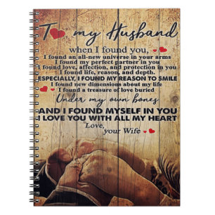 Caderno Espiral Carta Ao Meu Marido, Presente De Família Bonita