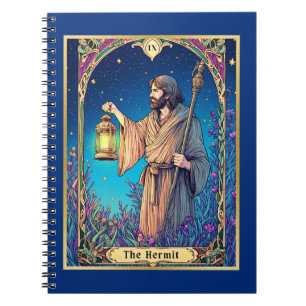 Caderno Espiral Carta de Tarô Art Nouveau, O Eremita
