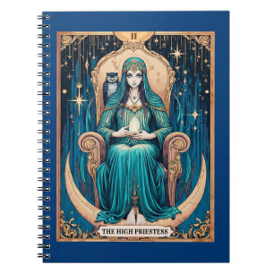 Caderno Espiral Carta de Tarot, a Summa Sacerdotisa 2
