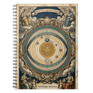 Caderno Espiral Carta do Sistema Solar Antigo Harmonia Macrocosmic