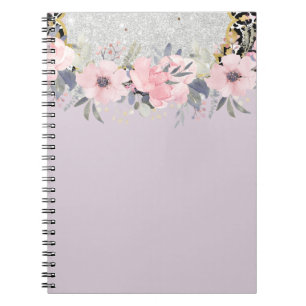 Caderno Espiral Carta Floral Cor-de-Rosa, Bonito, design