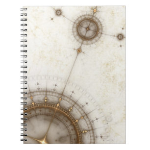 Caderno Espiral Carta náutica antiga, Grunge