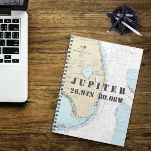 Caderno Espiral Carta náutica da longitude da latitude de Jupiter