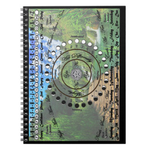 Caderno Espiral Carta pagã do pêndulo de Wiccan