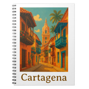 Caderno Espiral Cartagena Colorida Encanto Caribenho da Colômbia