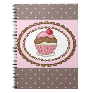 Caderno Espiral Cartão de aniversário com cupcake