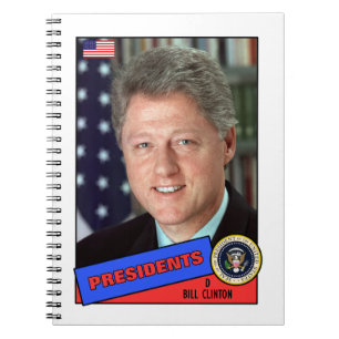 Caderno Espiral Cartão de Beisebol Bill Clinton