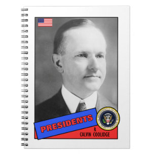 Caderno Espiral Cartão de beisebol de Calvin Coolidge