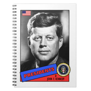 Caderno Espiral Cartão de beisebol de John F. Kennedy