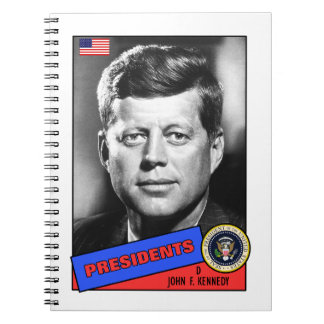 Caderno Espiral Cartão de beisebol de John F. Kennedy