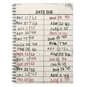 Caderno Espiral Cartão de Biblioteca Retroativa