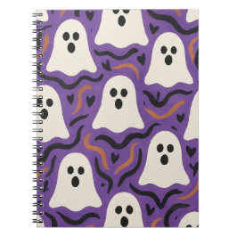 Caderno Espiral Cartão de Saudação de Vazio de Halloween do Padrão
