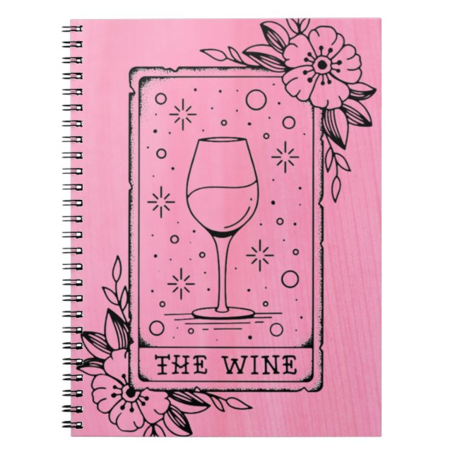 Caderno Espiral Cartão de Tarô de Vinho (Frente)