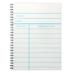 Caderno Espiral Cartão devido retro da data do livro da biblioteca