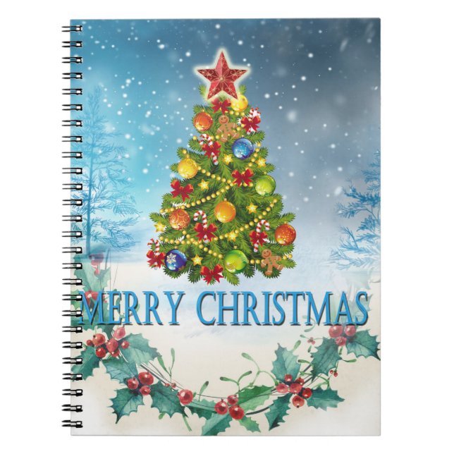 Caderno Espiral Cartão Feliz de Natal (Frente)