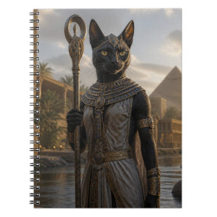 Caderno Espiral Cartão postal da deusa gata Bastet