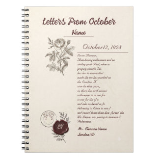 Caderno Espiral Cartas Da Academia Sombria de Outubro Carta Creme