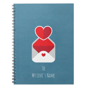 Caderno Espiral Cartas de amor personalizadas