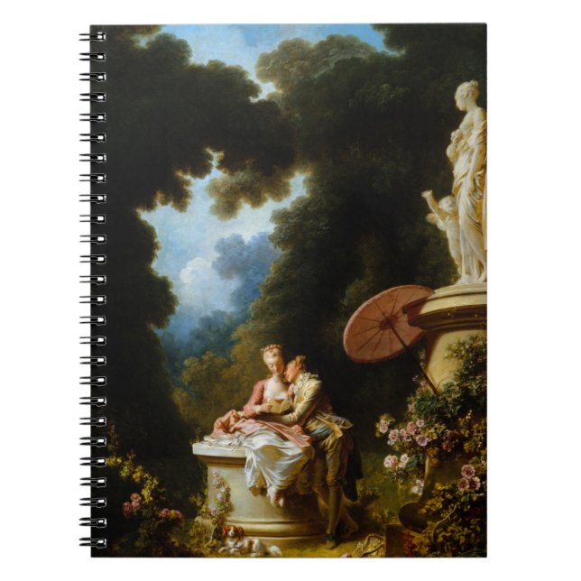 Caderno Espiral Cartas de amor por Jean Honore Fragonard (Frente)
