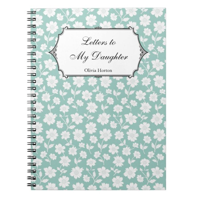 Caderno Espiral Cartas Para Meu Diário Filha Chá de fraldas Único (Frente)