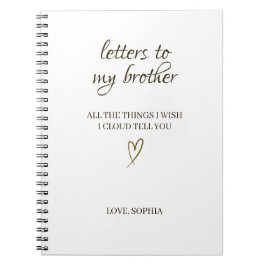 Caderno Espiral Cartas para Meu Irmão – Carta Personalizada