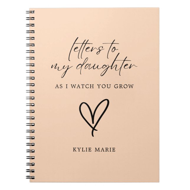 Caderno Espiral Cartas para minha filha Scripts Modernos (Frente)