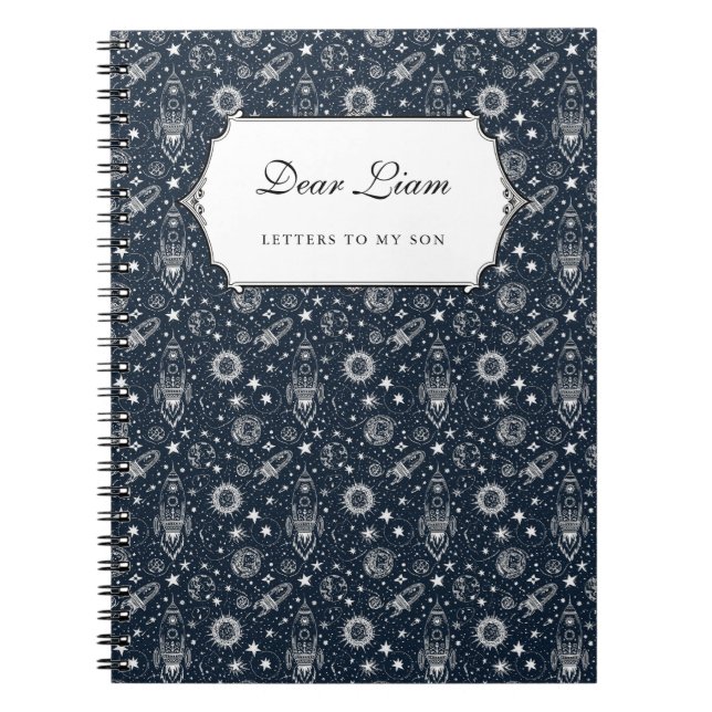 Caderno Espiral Cartas para o meu filho Nome Personalizado Diário  (Frente)