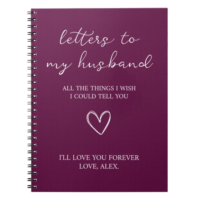 Caderno Espiral Cartas para o meu marido  (Frente)