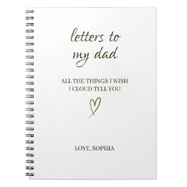 Caderno Espiral Cartas para o meu pai - Carta Personalizada