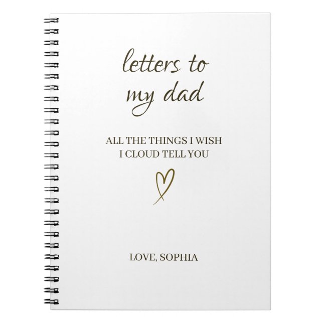 Caderno Espiral Cartas para o meu pai - Carta Personalizada (Frente)