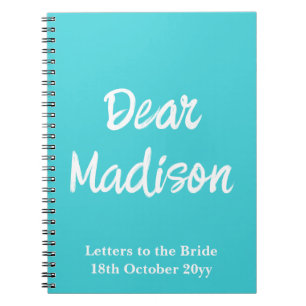 Caderno Espiral Cartas Personalizadas para a Noiva no Bridal Showe