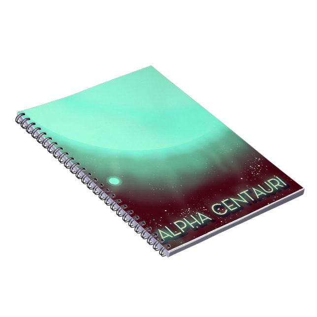 Caderno Espiral Cartaz de arte espacial Alpha Centauri (Lado Direito)