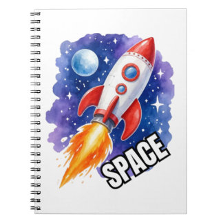 Caderno Espiral Cartaz de Aventura Espacial | Aventura Espera Entr