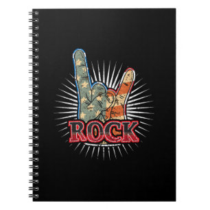 Caderno Espiral Cartaz de Concerto de Banda de Rock Vintage dos EU