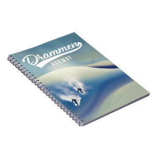 Caderno Espiral Cartaz de esqui de Drammen Noruega