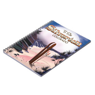 Caderno Espiral Cartaz de esqui Silverton Colorado