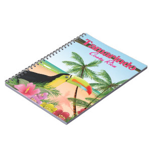 Caderno Espiral Cartaz de férias na praia de Tamarindo Costa Rica