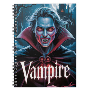 Caderno Espiral Cartaz de Filme de Vampiro Clássico Estilo Drácula