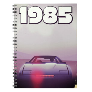 Caderno Espiral cartaz de supercarro vintage de 1985