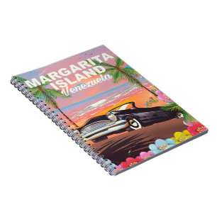 Caderno Espiral Cartaz de viagem da Ilha Margarita - Venezuela