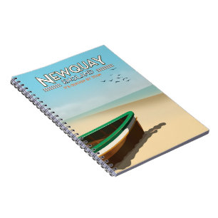 Caderno Espiral Cartaz de viagem de Newquay Inglaterra Vintage à b