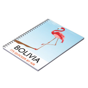 Caderno Espiral cartaz de viagem do Flamingo da Bolívia