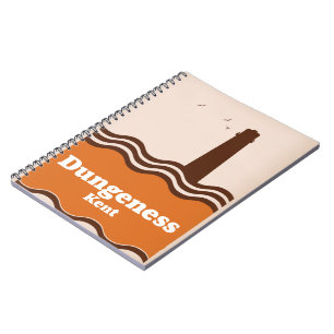 Caderno Espiral Cartaz de viagem estilo vintage Dungeness Kent