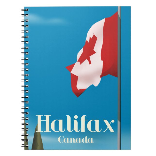 Caderno Espiral Cartaz de viagem Halifax Canadá (Frente)