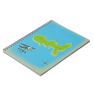 Caderno Espiral cartaz de viagem mapa da Itália Elba