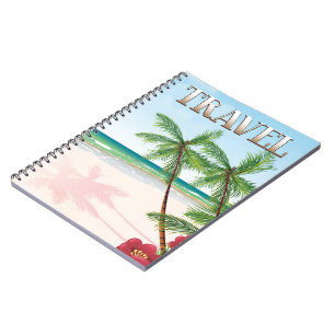 Caderno Espiral Cartaz de Viagem Vintage edição Tropical